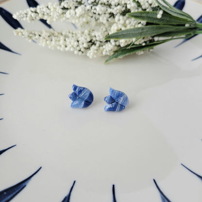 Tulip Studs | Blue | Ocean Waves