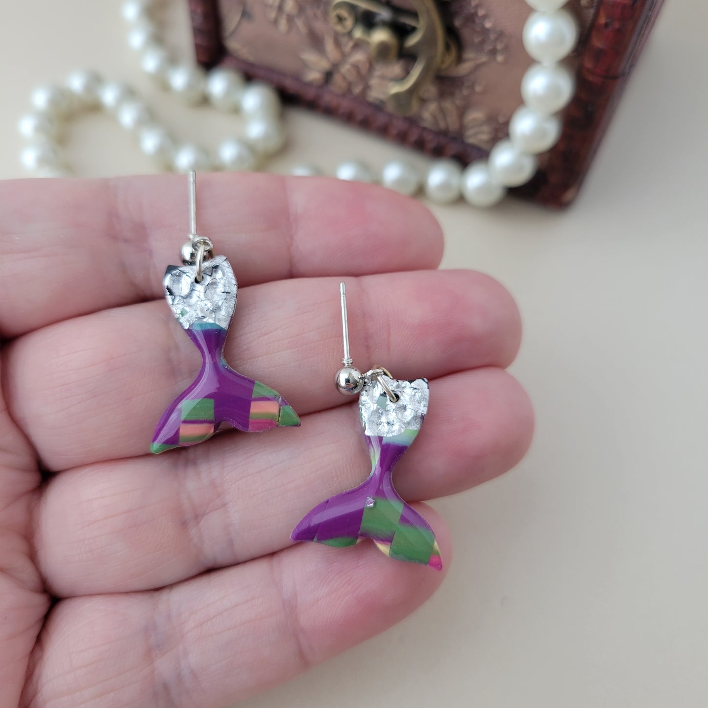 Mermaid Tail Dangle | Purple and Green