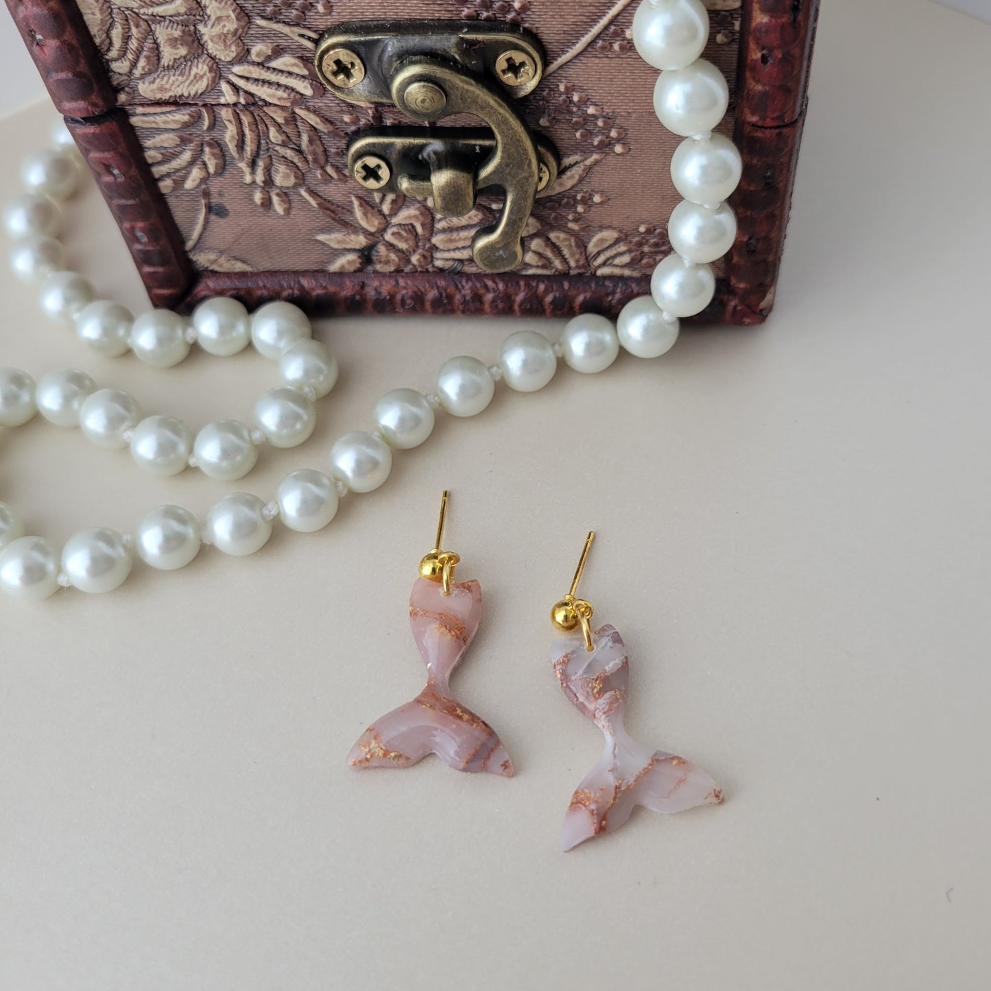 Mermaid Tail dangle | Translucent and Rose Gold