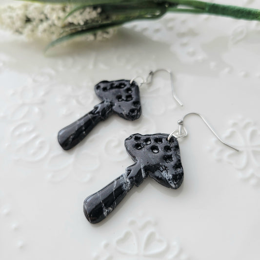 Large Mushroom Dangle | Black | Darkest Night