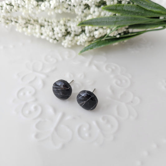 Circle Studs | Black | Darkest Night