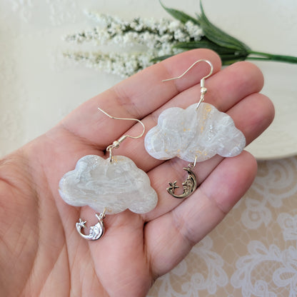 Cloud Dangle | Pearl Marble | Moon Charm