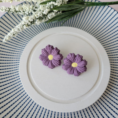 Flower Studs (Large) | Purple Wisteria