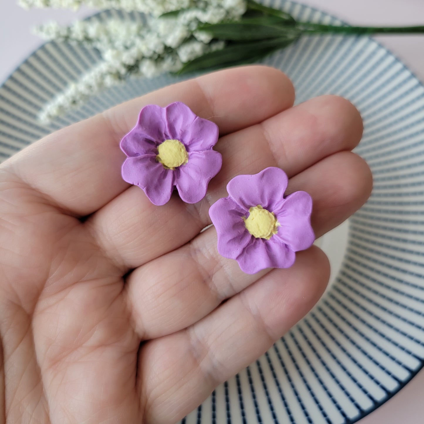 Flower Studs (Large) | Purple