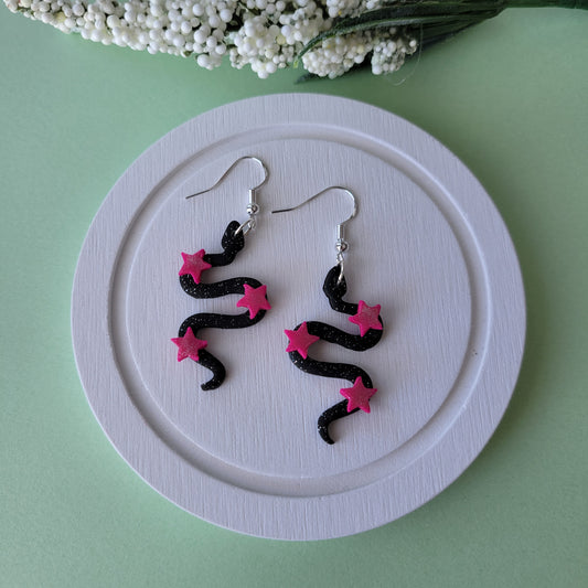 Snake Dangle | Black and Pink