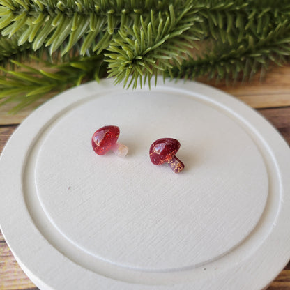 Mushroom Studs | Red Marble