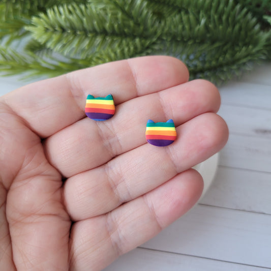 Kitty Studs | Rainbow