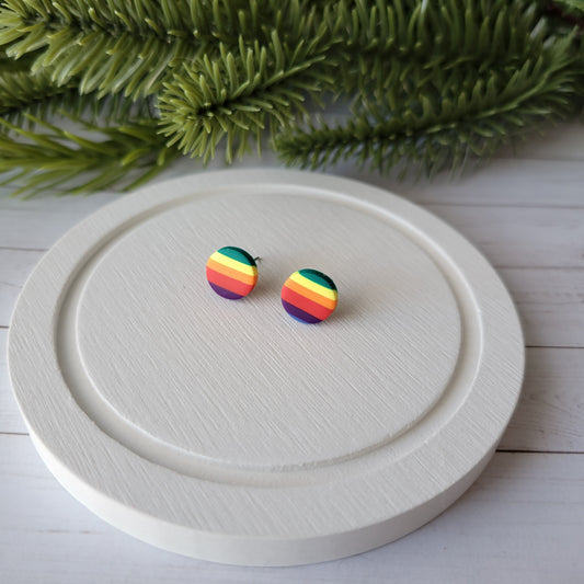 Circle Studs | Rainbow