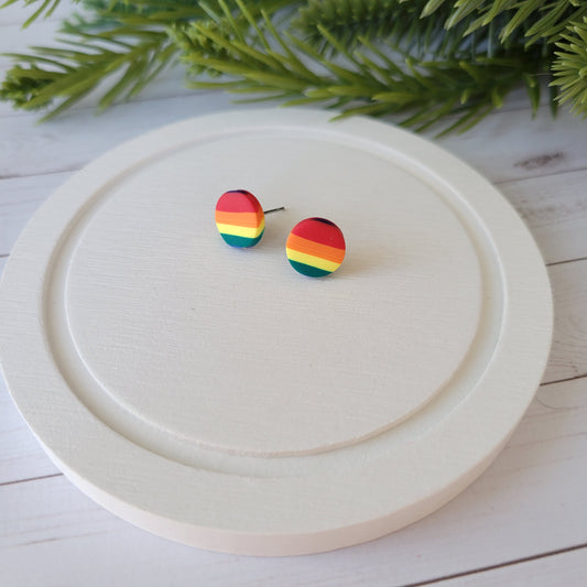 Circle Studs | Rainbow