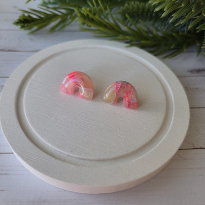 Arch Studs | Pink Marble