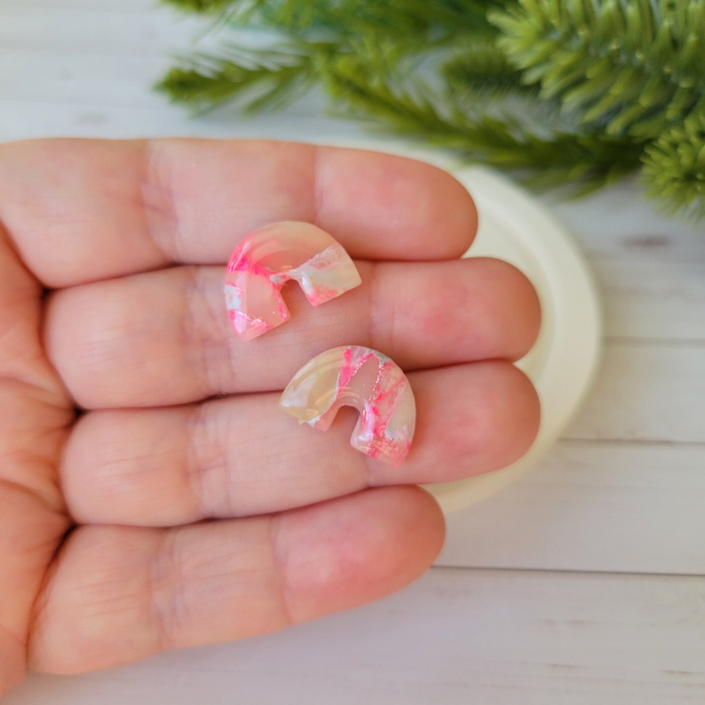 Arch Studs | Pink Marble