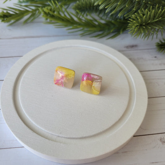 Square Studs | Pink Lemonade