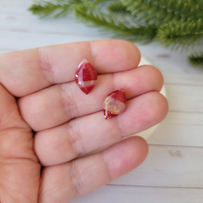 Petal Studs | Red Marble