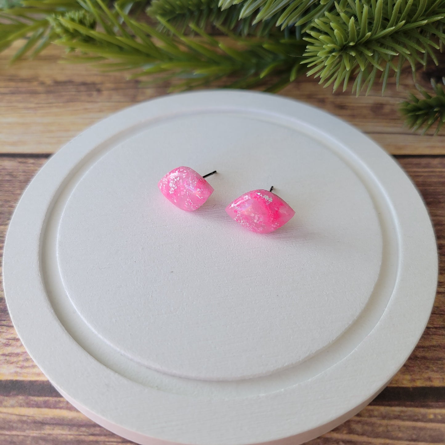 Petal Studs | Pink Marble