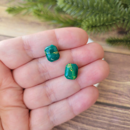 Jasmine Studs | Green Marble