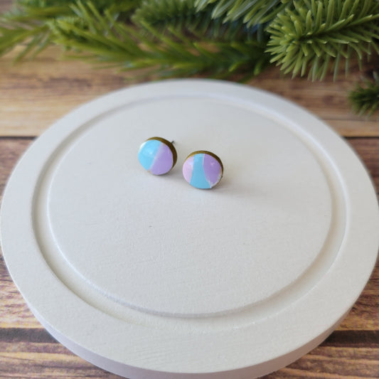 Circle Studs | Spring Marble