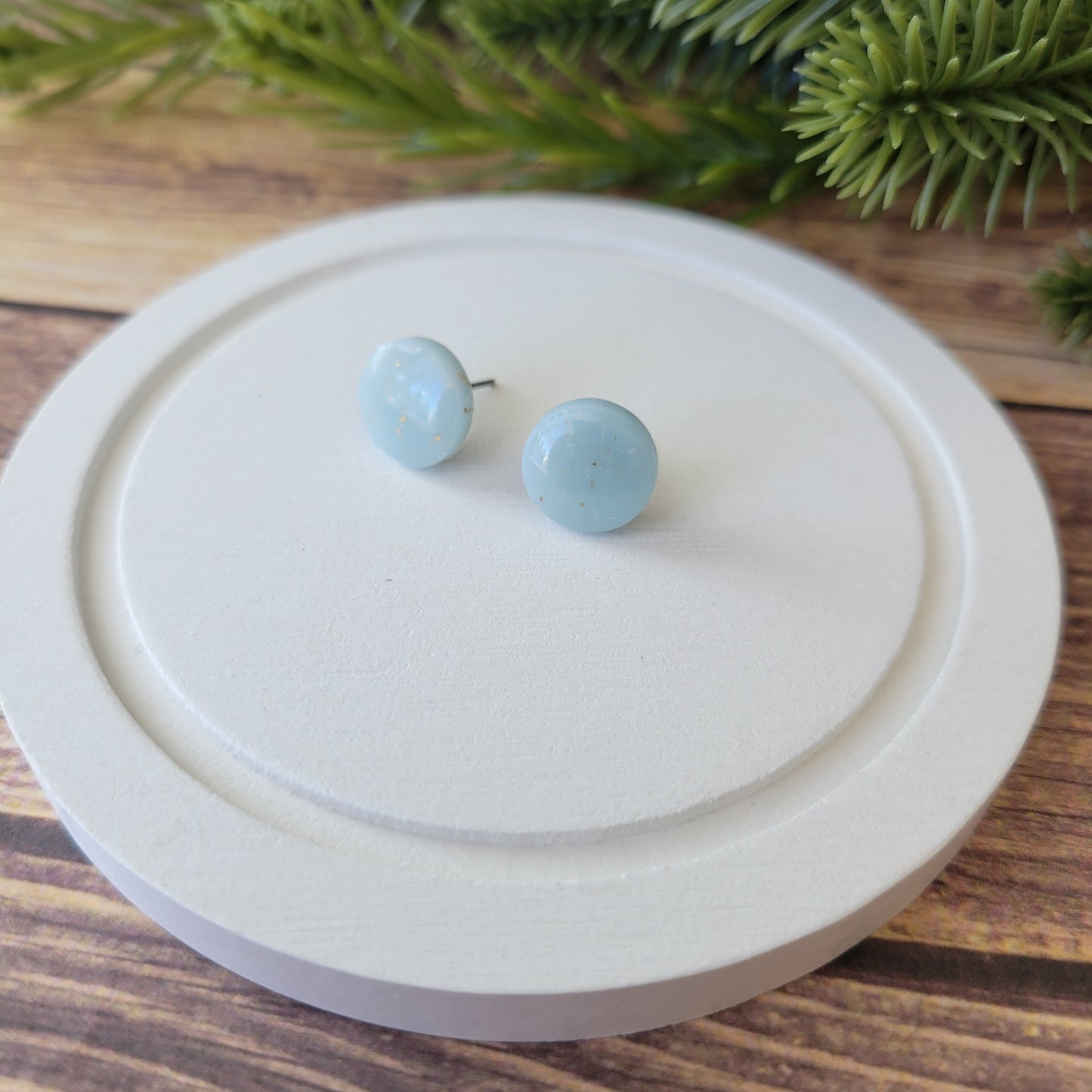 Circle Studs | Light Blue