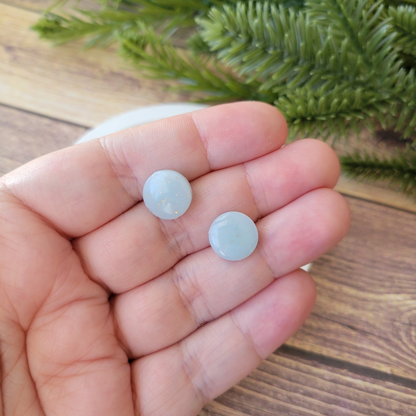 Circle Studs | Light Blue