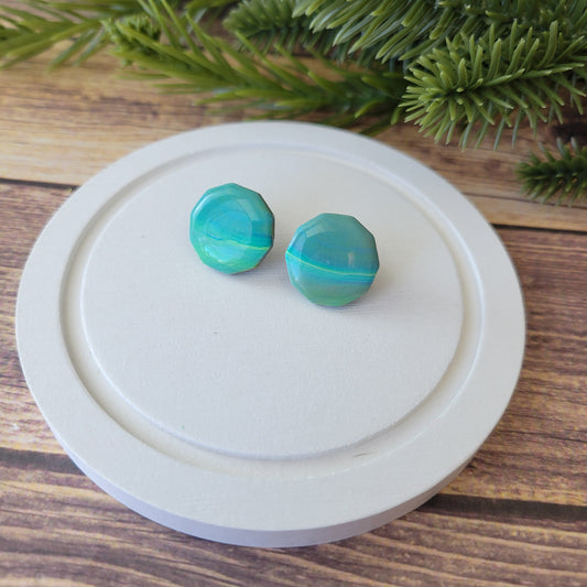 Astraea Studs | Green Swirl