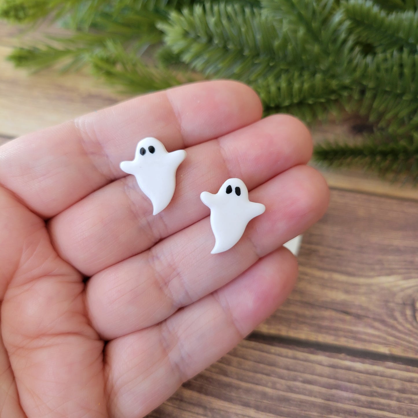 Ghost Studs | White