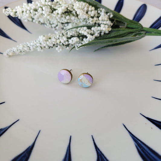 Circle Studs | Spring Marble