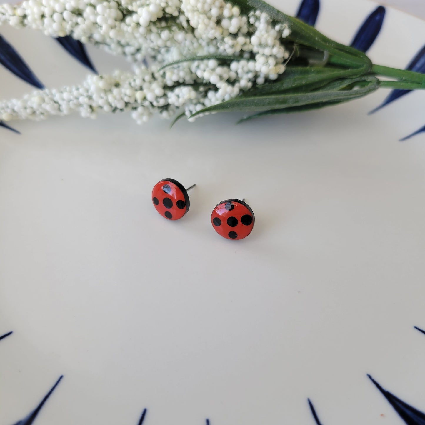 Circle Studs | Ladybug