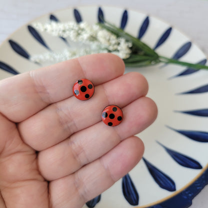 Circle Studs | Ladybug