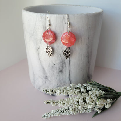 Circle Dangle | Light Red Marble | Charm