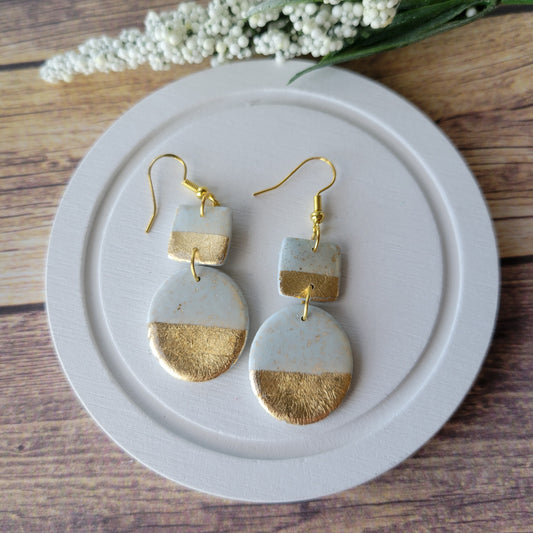 Jasmine Dangle | White and Gold Dipped