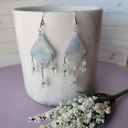 Clara Diamond Dangle | Confetti | Beaded