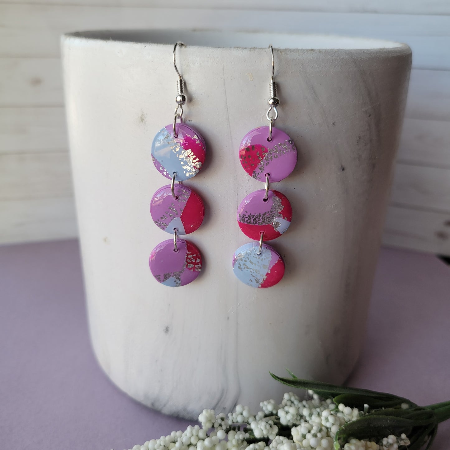 Seraphina Dangle | Pink and Purple Marble