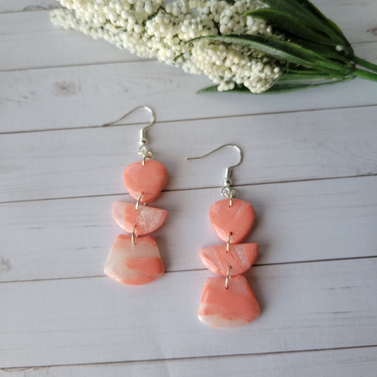 Greta Dangle | Peach Marble