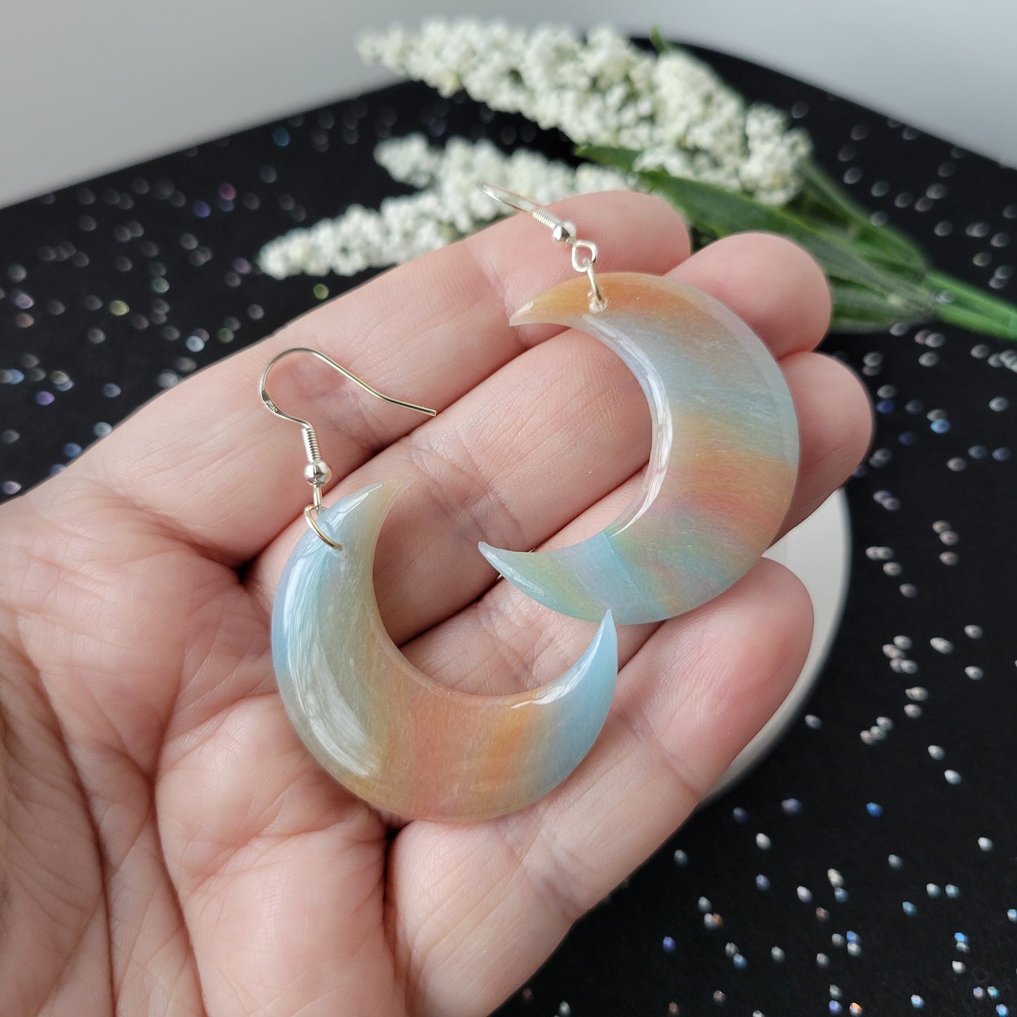 Moon Dangle | Blue and Orange