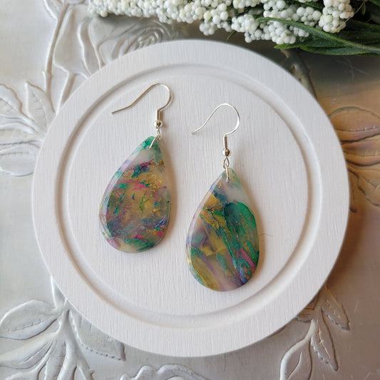 Teardrop Dangle | Mermaid Marble