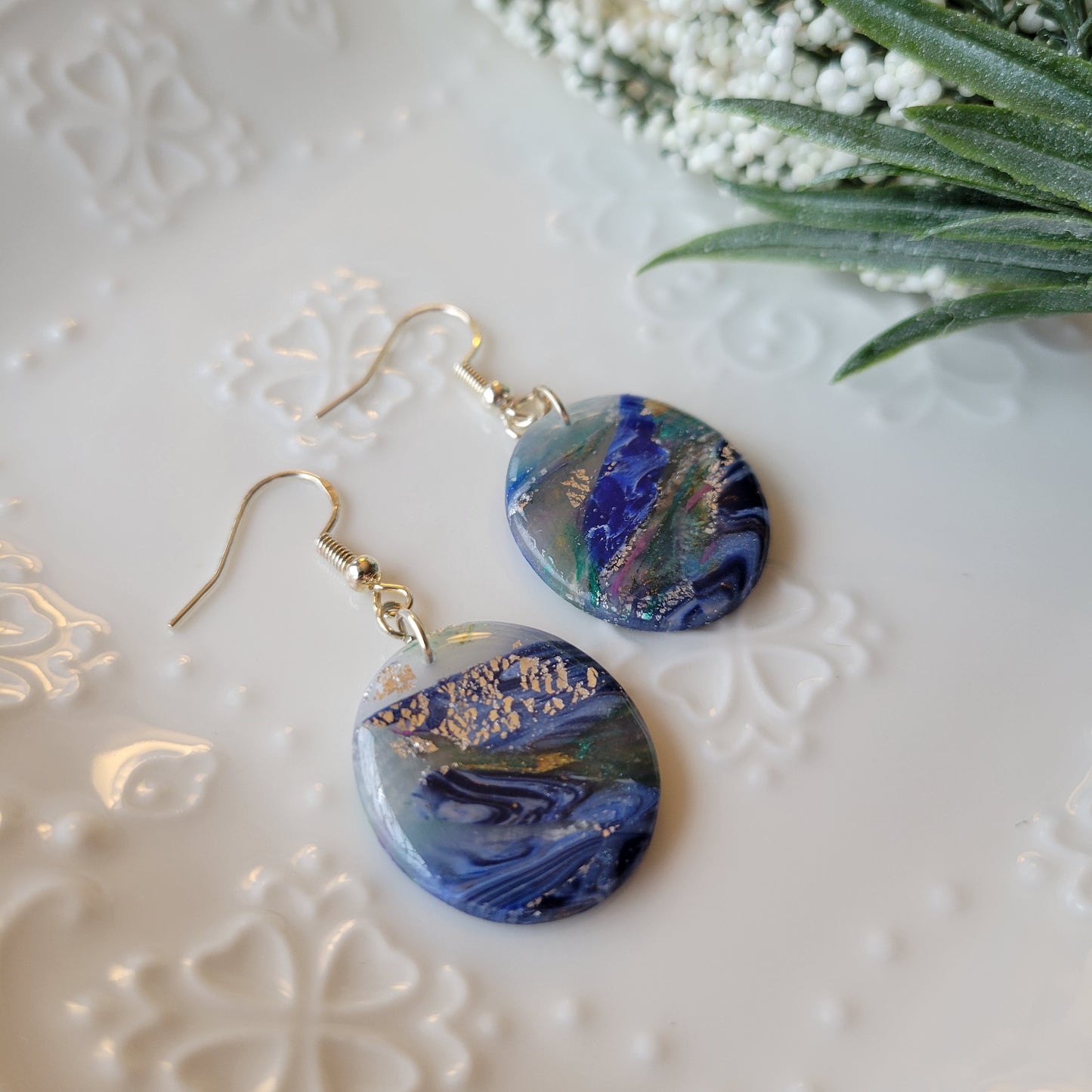 Oval Dangle | Blue Marble