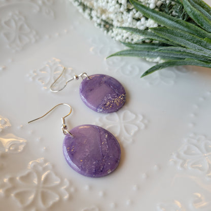 Oval Dangle | Purple Marble