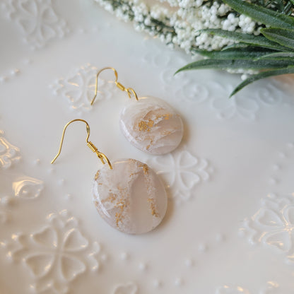 Oval Dangle | White Marble