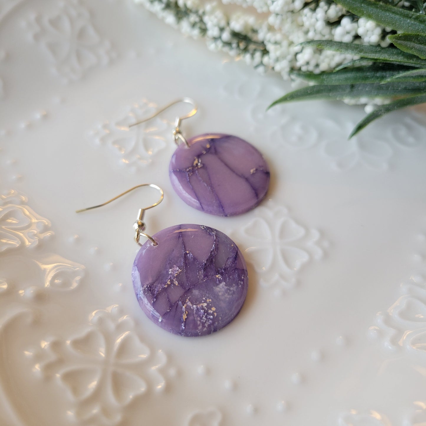 Circle Dangle | Purple Marble