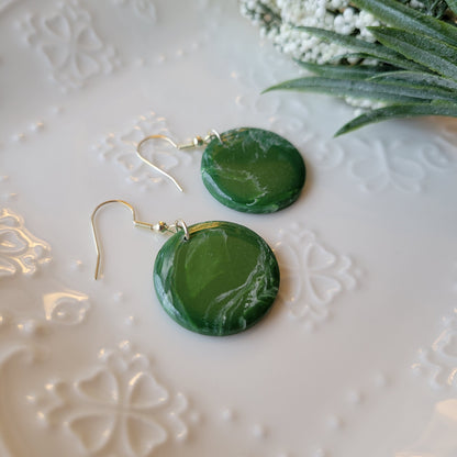 Circle Dangle | Green Marble