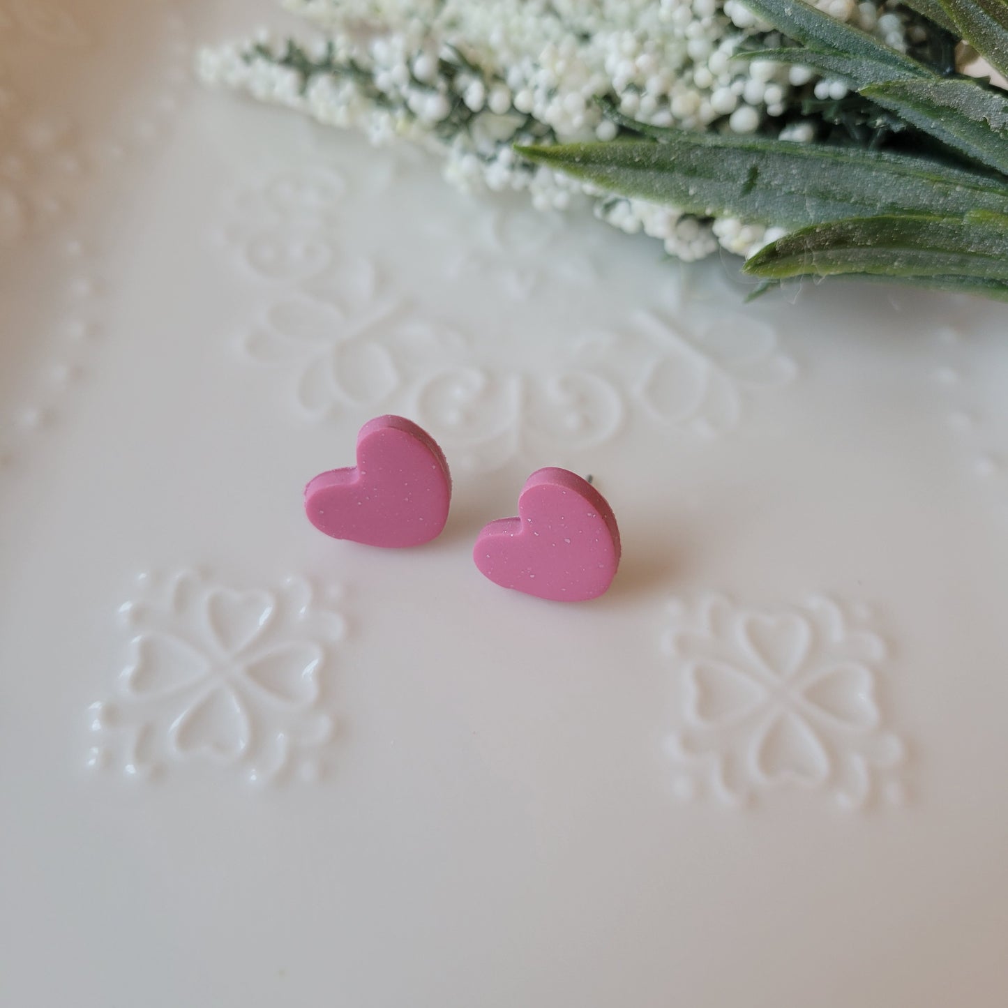 Heart Studs | Pink