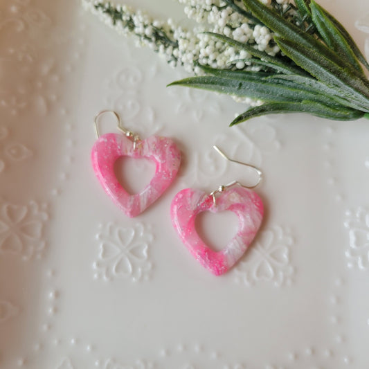 Alice Heart Dangle | Pink Marble