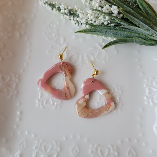 Alice Heart Dangle | Pink Marble