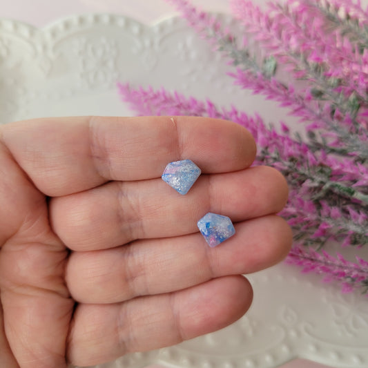 Diamond Studs | Blue and Pink | Cotton Candy