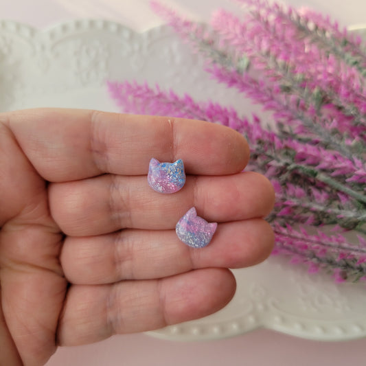 Kitty Studs | Blue and Pink | Cotton Candy