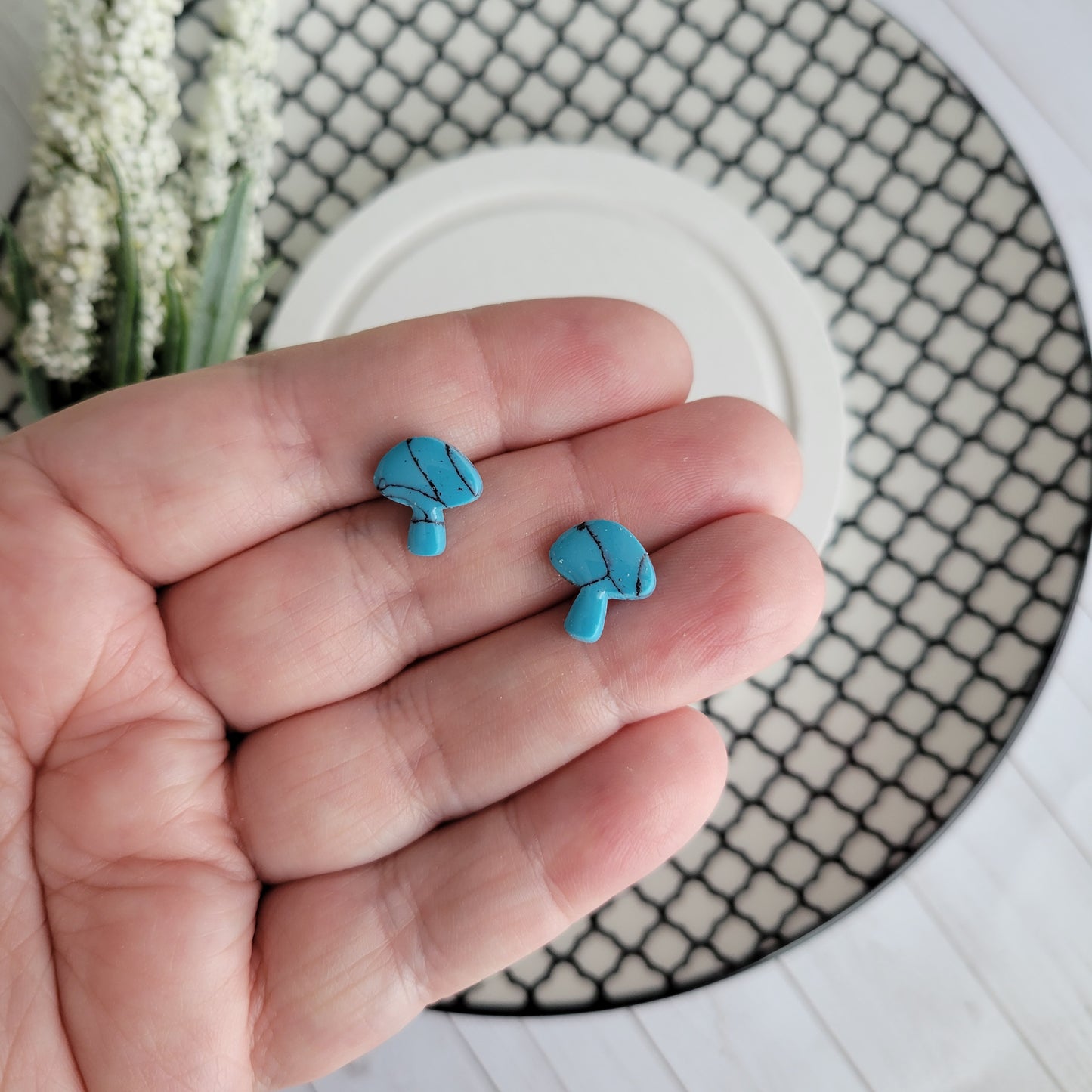 Mushroom Studs | Turquoise