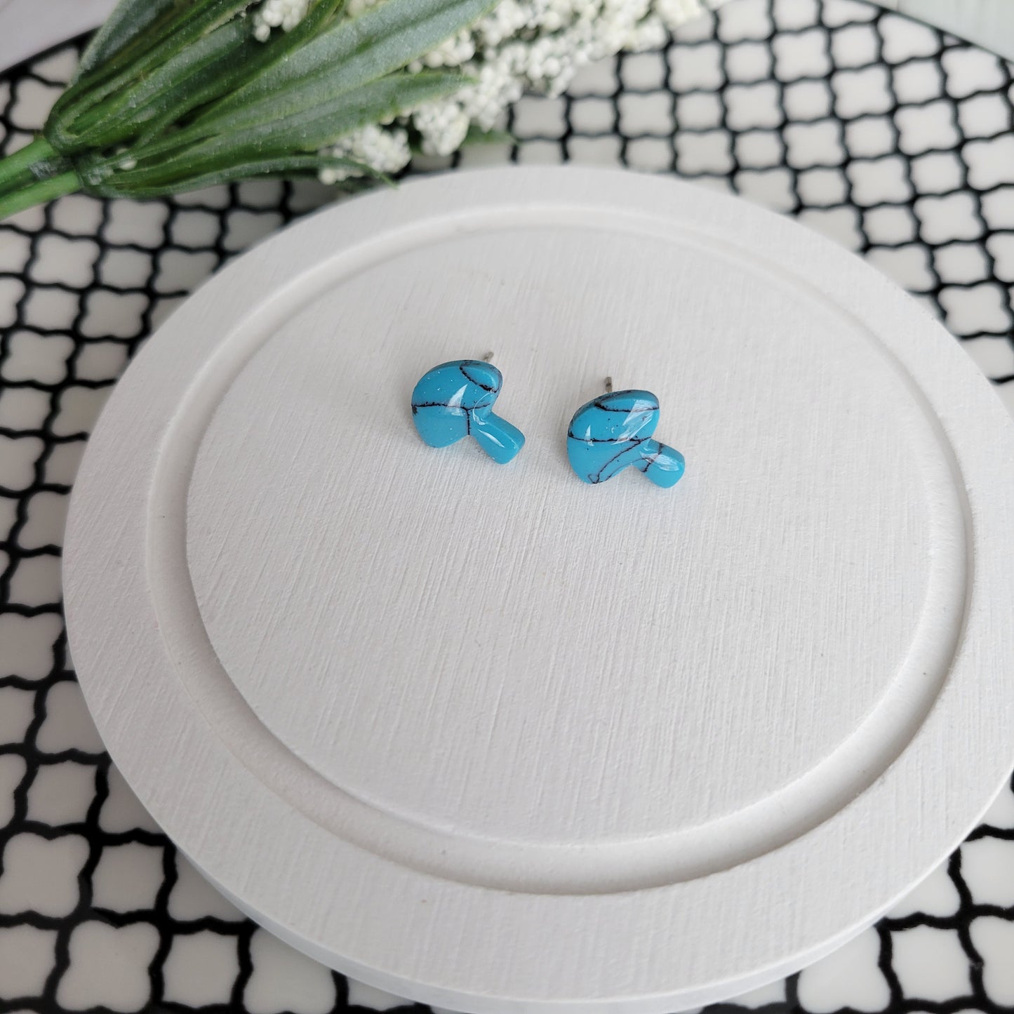 Mushroom Studs | Turquoise