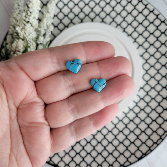 Heart Studs | Turquoise