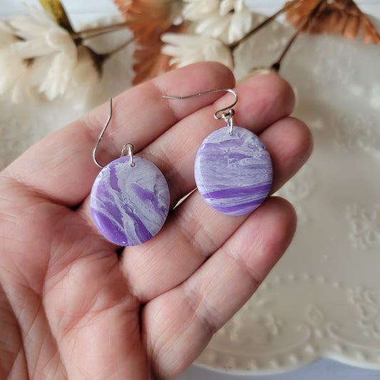 Oval Dangle | Purple | Lavender Fields