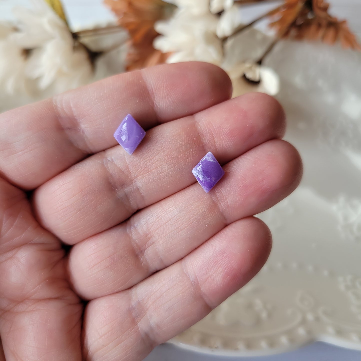 Diamond Studs | Purple | Lavender Fields