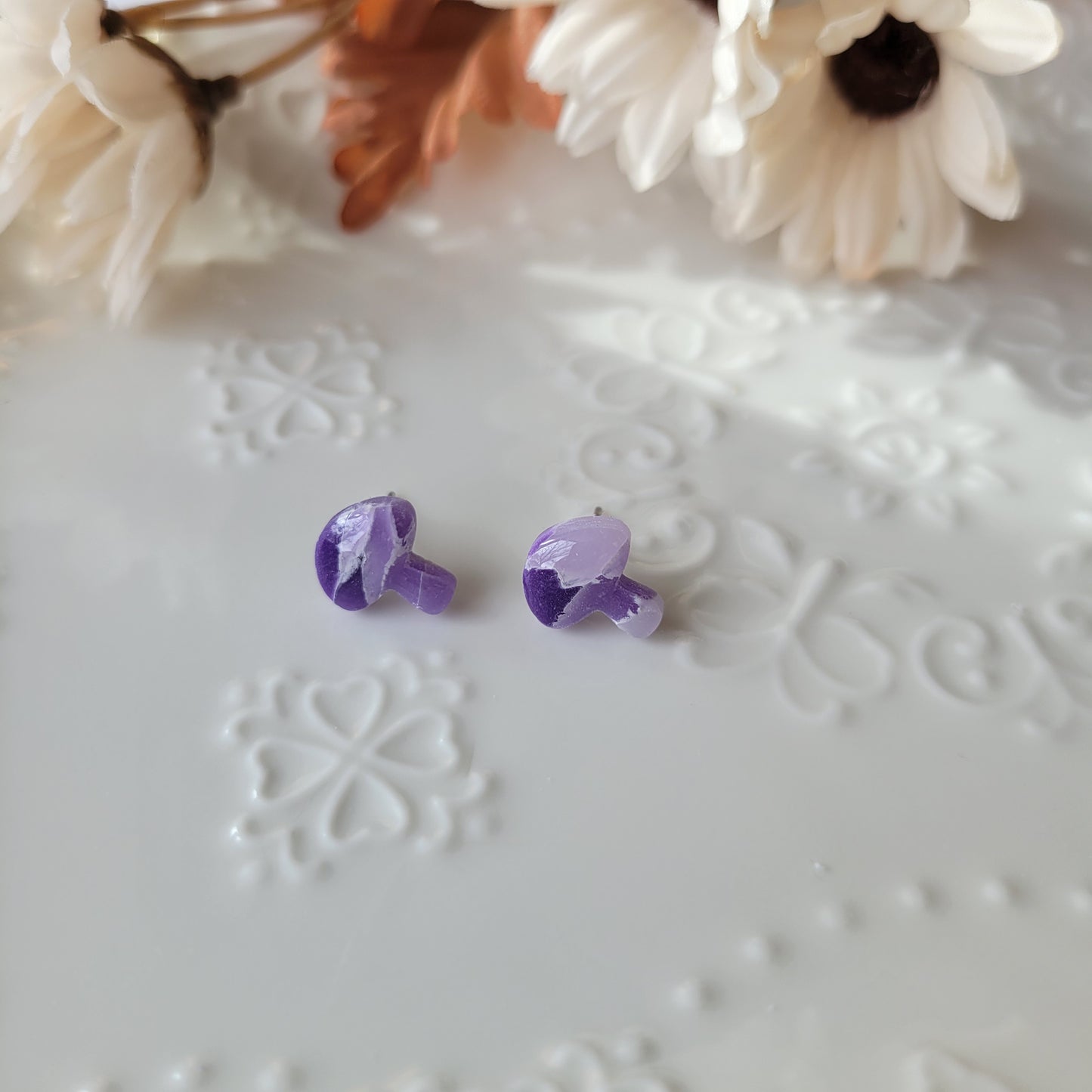 Mushroom Studs | Purple | Lavender Fields